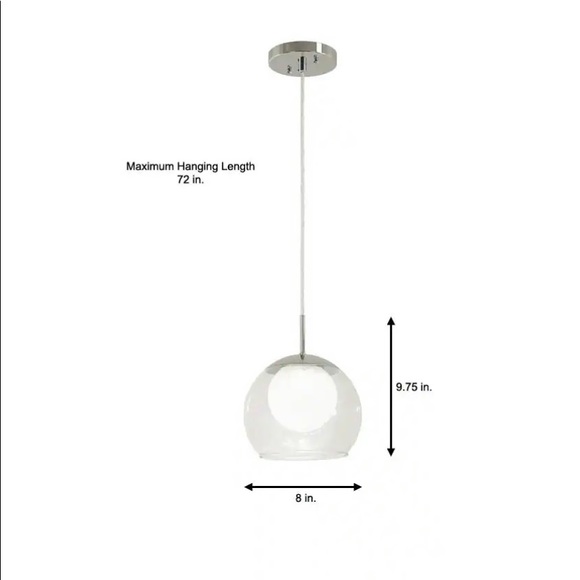 Brand new in box Melinda 40-Watt Equivalence Chrome Integrated LED Mini Pendant - Picture 3 of 6